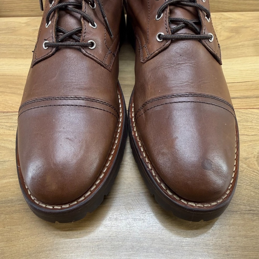 Thursday Boots Captain StormKing Lug Mens 12.5 Whiskey Leather Cap Toe Lace Up - Picture 4 of 12